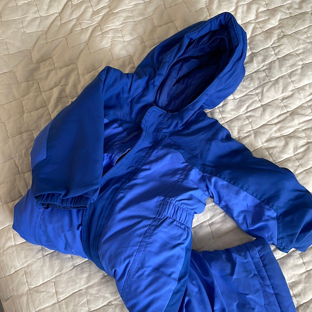 LL Bean snowsuit, blue, 12-18mo
